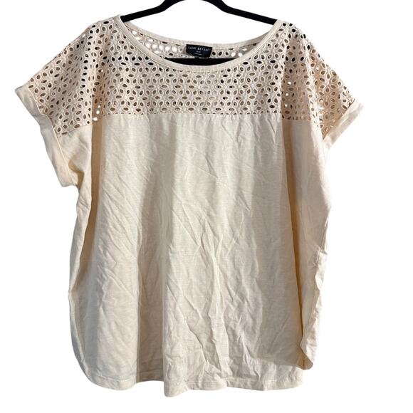 Lane Bryant Tops - Lane Bryant Women's Plus Size Oatmeal Cream Eyelet Lace Blouse Size 18/20 2X New